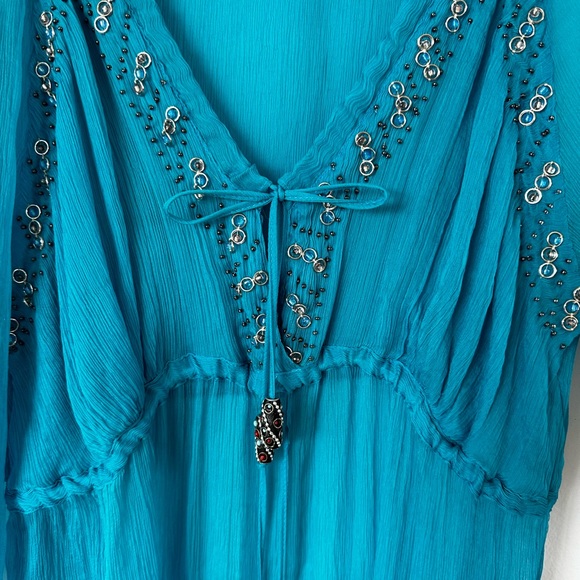 Delfina 100% Italian Silk Beaded Coverup - St Tropez & St. Barths Style - Picture 6 of 13
